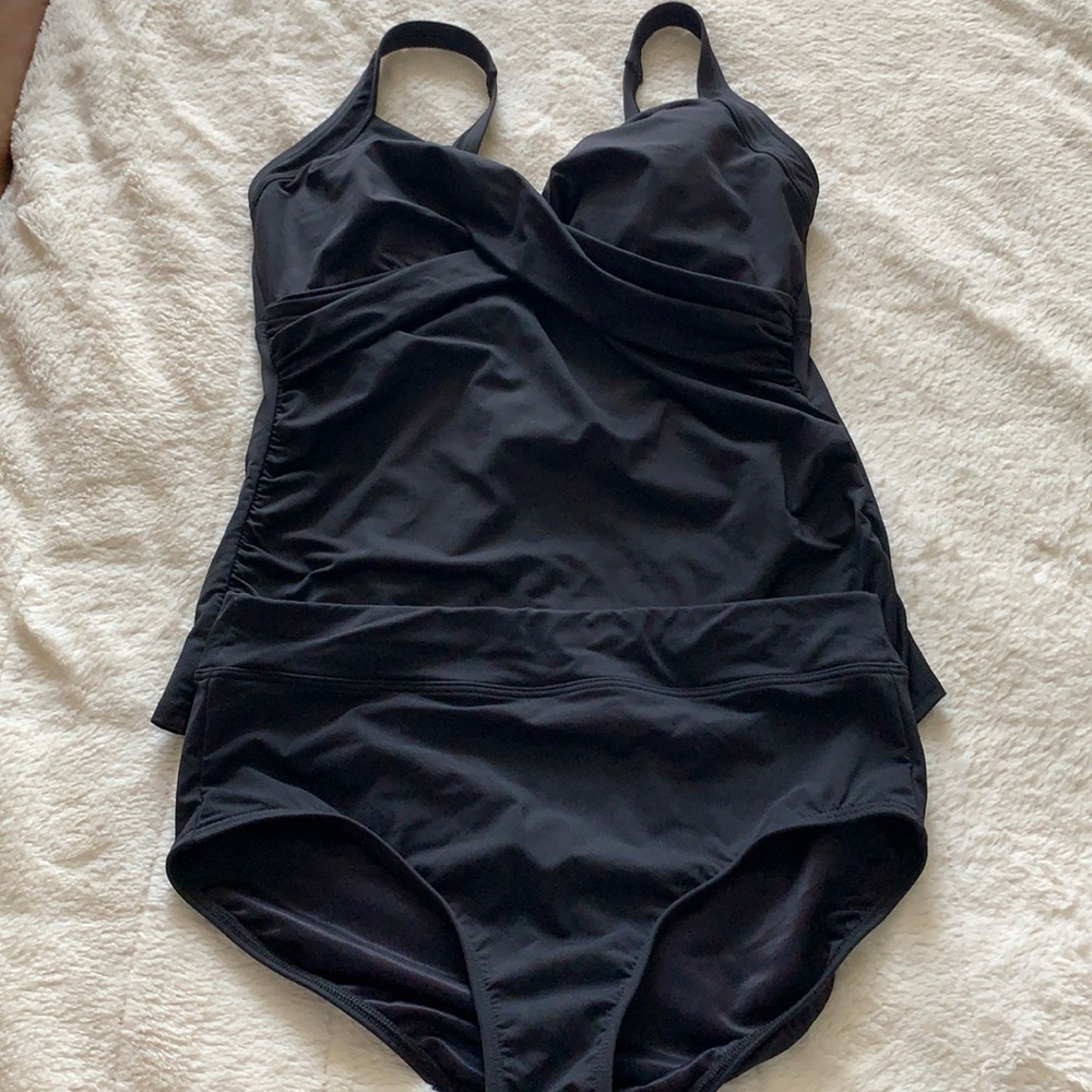 Lands End slimming tankini and bottom 10DDD and 10 NWOT